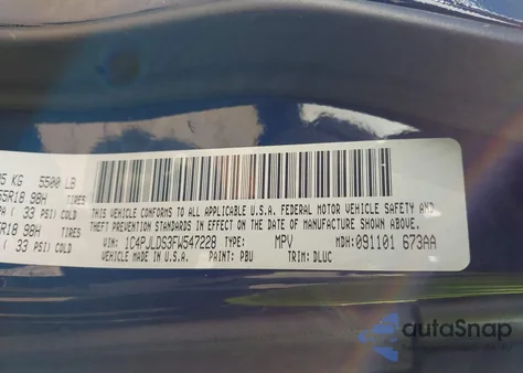 2015 Jeep Cherokee Limited z USA, uszkodzony, nr VIN 1C4PJLDS3FW547228